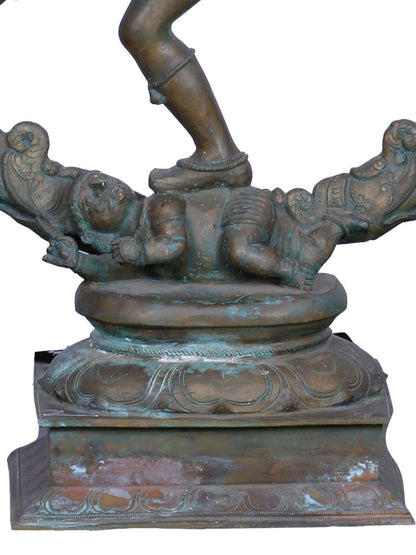 37" Lord Nataraja (Dancing Lord Shiva) - Handmade Panchaloha Bronze Sculpture