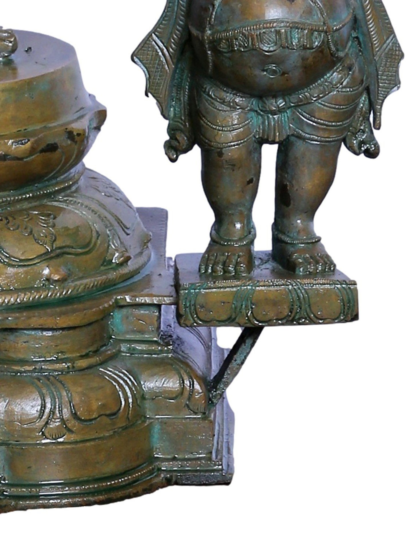 29" Handmade Four Hand Dancing Ganesha Panchaloha Bronze Statue