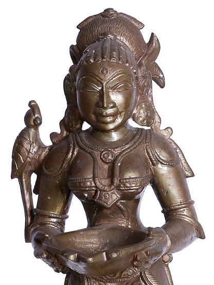 13" Pair of Deep Lakshmi Bronze Statue | Madhuchista Vidhana (Lost-Wax) | Panchaloha Bronze from Swamimalai