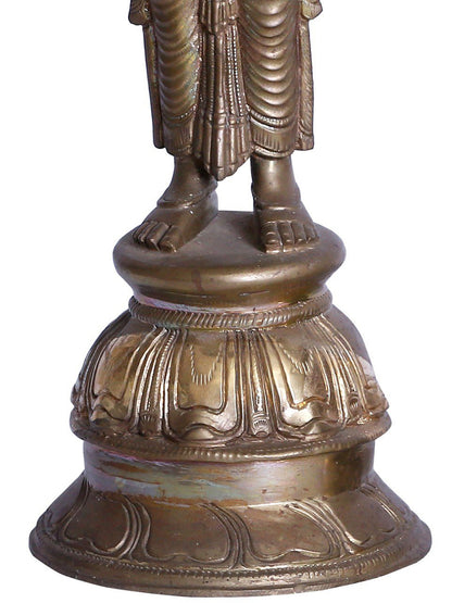 13" Pair of Deep Lakshmi Bronze Statue | Madhuchista Vidhana (Lost-Wax) | Panchaloha Bronze from Swamimalai