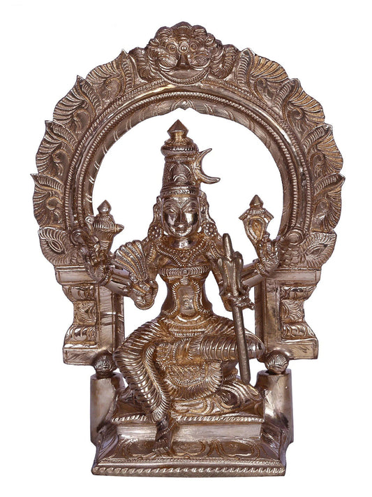 6" Goddess Rajarajeshwari Sitting on Throne | Handmade