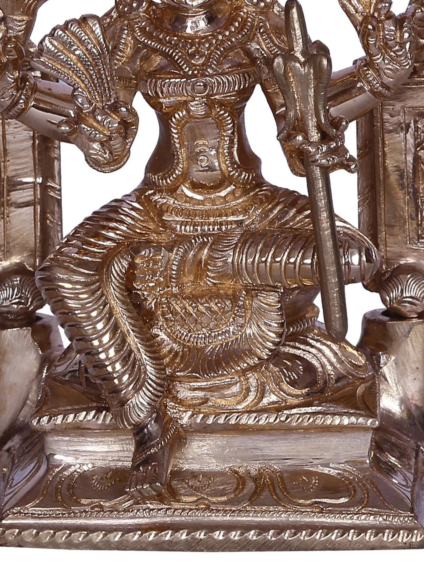 6" Goddess Rajarajeshwari Sitting on Throne | Handmade