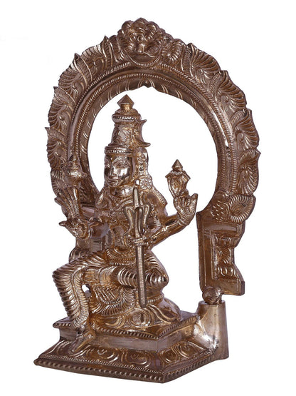 6" Goddess Rajarajeshwari Sitting on Throne | Handmade