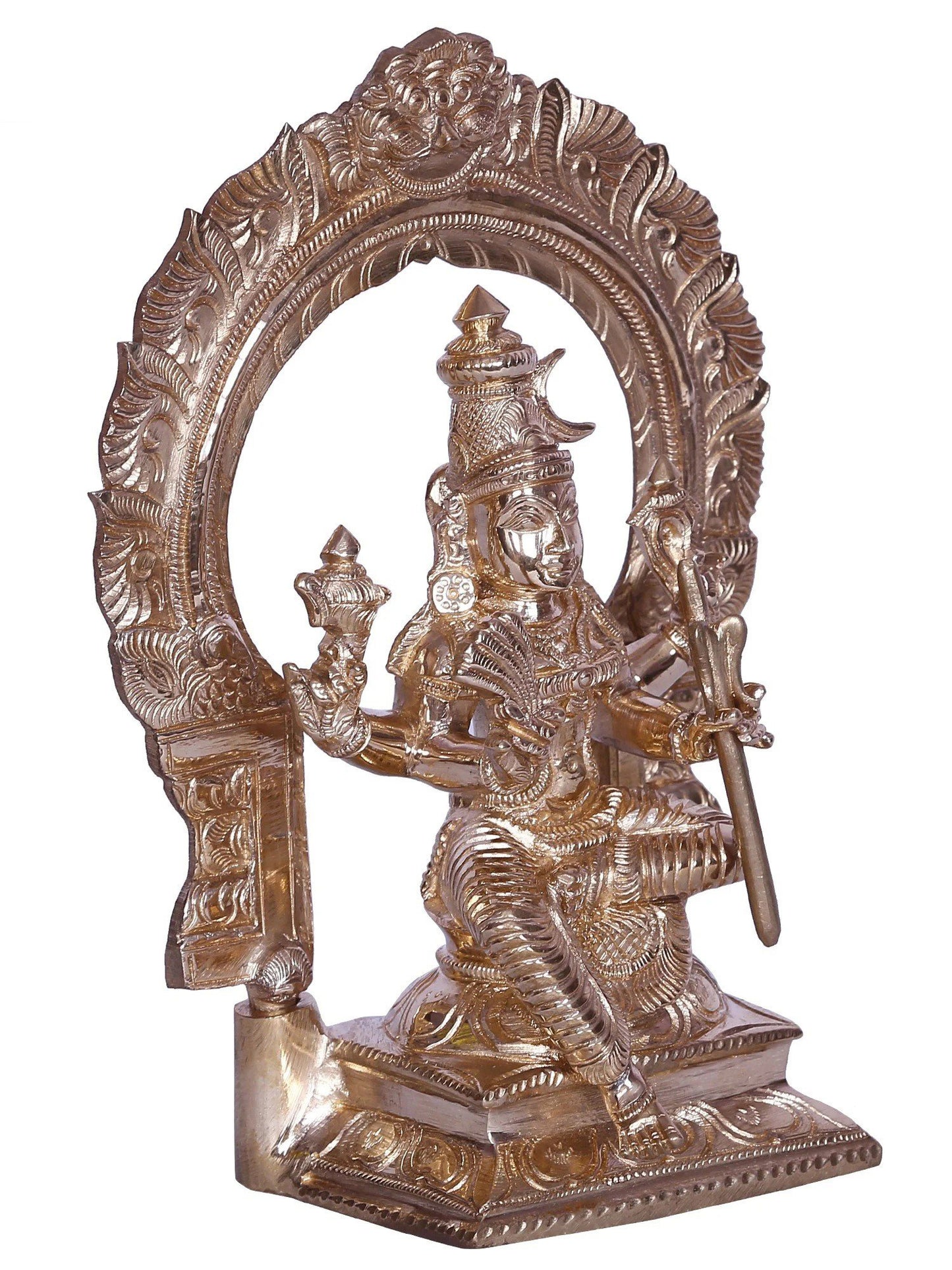 6" Goddess Rajarajeshwari Sitting on Throne | Handmade