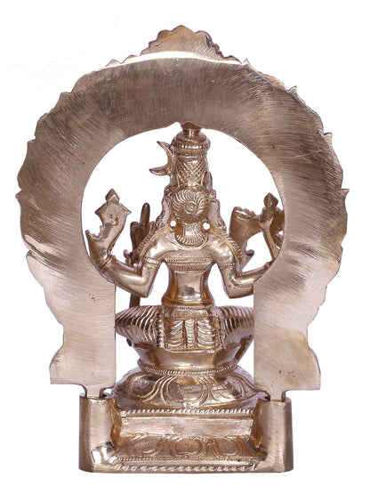 6" Goddess Rajarajeshwari Sitting on Throne | Handmade