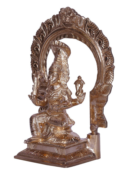 6" Goddess Mariamman Bronze Idol Seated On Throne | Handmade Bronze Statue