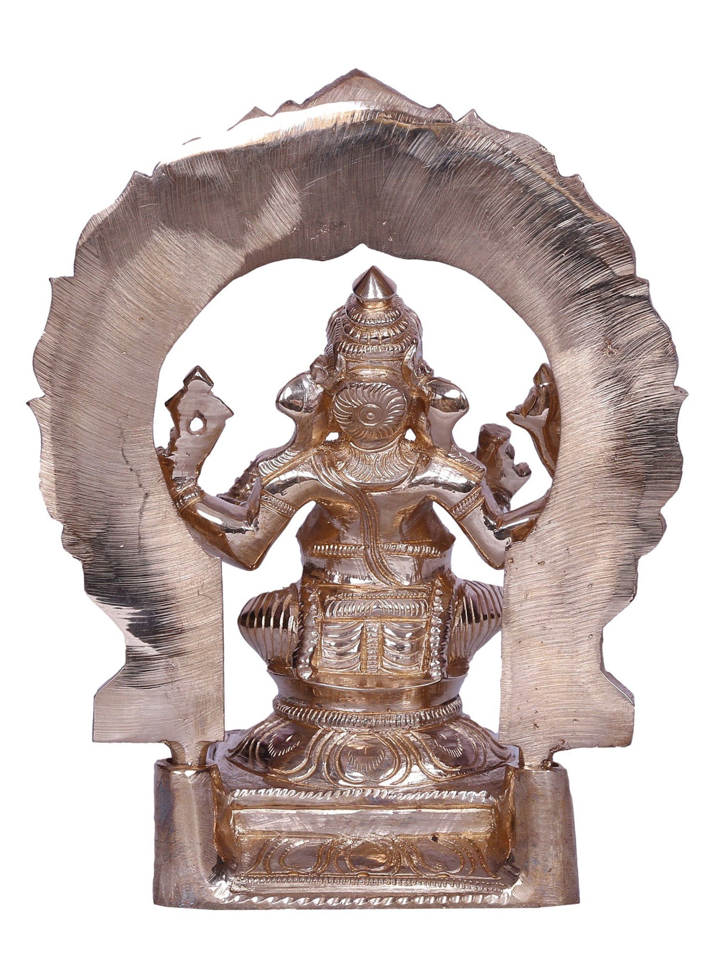 6" Lord Vinayagar Seated on Throne Bronze Idol | Handmade Bronze Statue