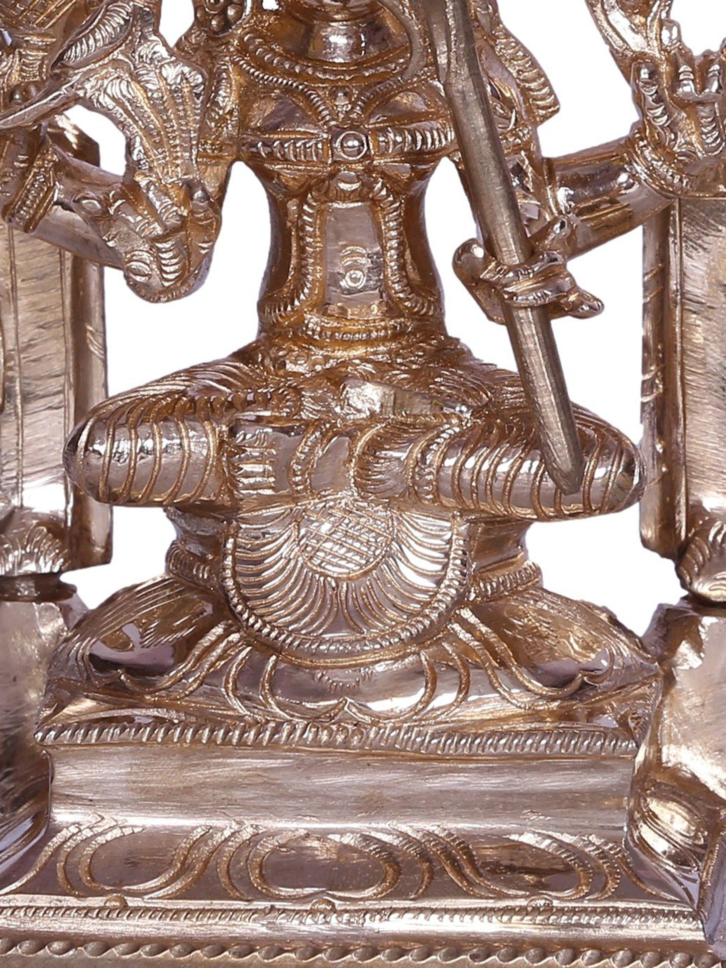 6" Goddess Kamakshi Bronze Statue With Kirtimukha Arch | Handmade Bronze Statue