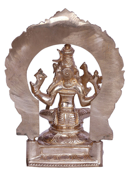 6" Goddess Kamakshi Bronze Statue With Kirtimukha Arch | Handmade Bronze Statue