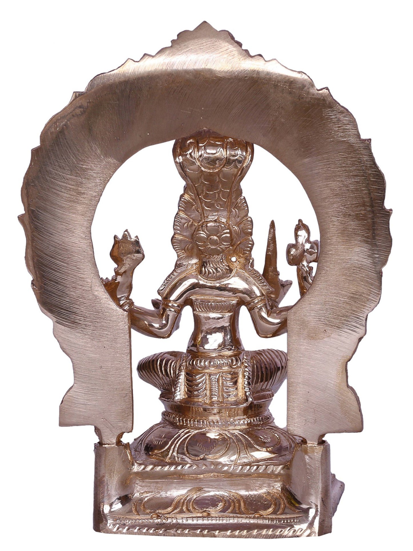 6" Goddess Mariamman Bronze Statue with Trishul seated on Throne | Bronze Statue