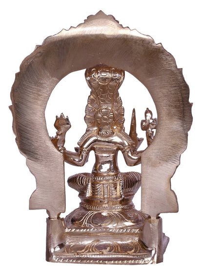 6" Goddess Mariamman Bronze Statue with Trishul seated on Throne | Bronze Statue