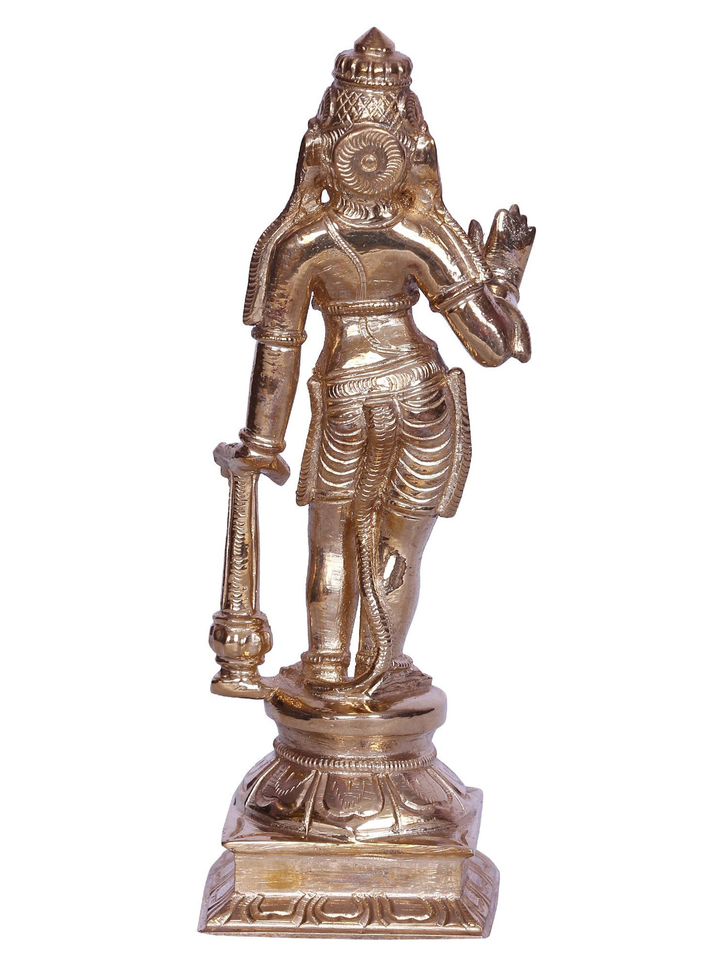 6" Blessing Anjaneya (Lord Hanuman) Bronze Sculpture | Handmade Bronze Statue For Temple