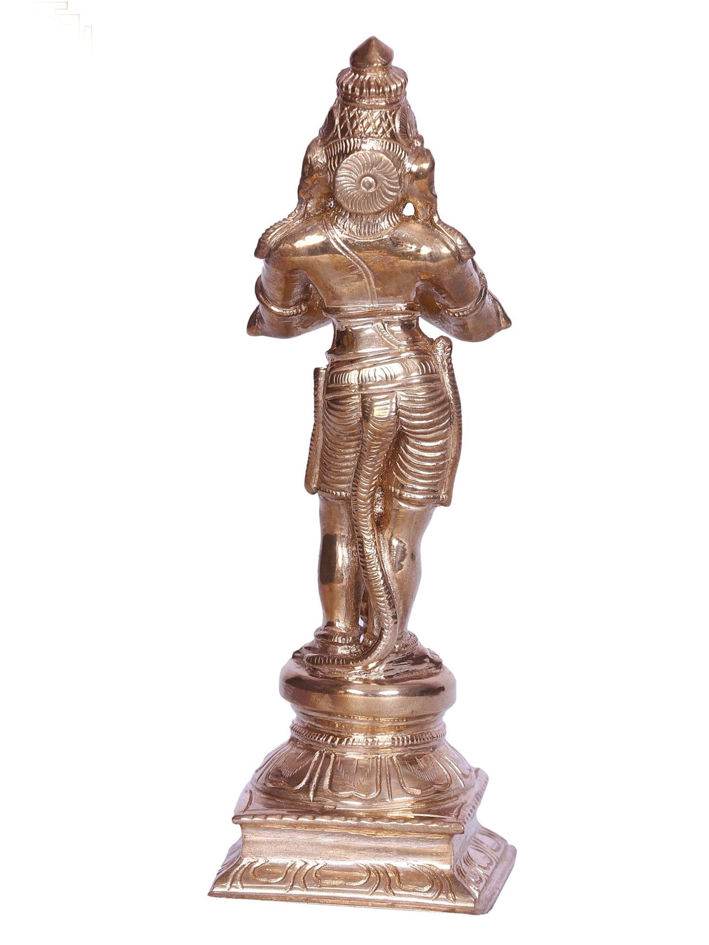 6" Standing Lord Hanuman On Loutse Base with Mace Bronze Statue | Handmade Sculpture