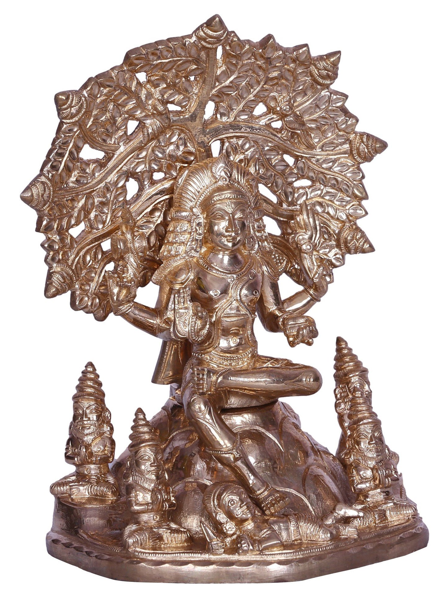 7" Dakshinamurthy - The Aspect Of Lord Shiva | Decorative Bronze Idol | Figurine For Gifting | Bronze Statue For Temple