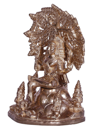 7" Dakshinamurthy - The Aspect Of Lord Shiva | Decorative Bronze Idol | Figurine For Gifting | Bronze Statue For Temple