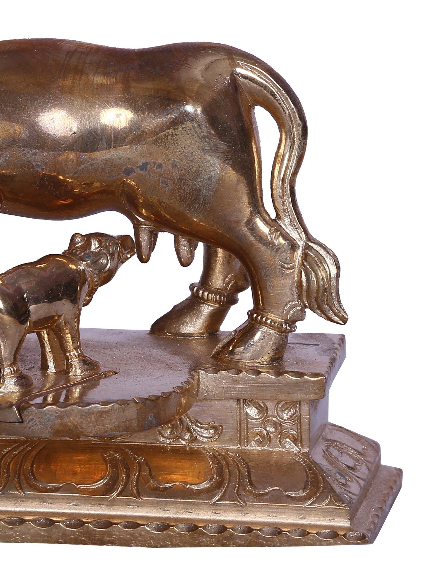 4" The Loving Cow & Calf Bronze Statue | Handmade Bronze Sculpture For Decor