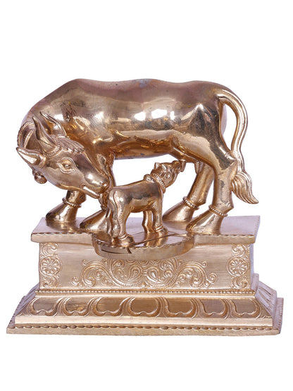 6" The Mother's Love Cow And Calf Bronze Statue | Handmade Bronze Sculpture