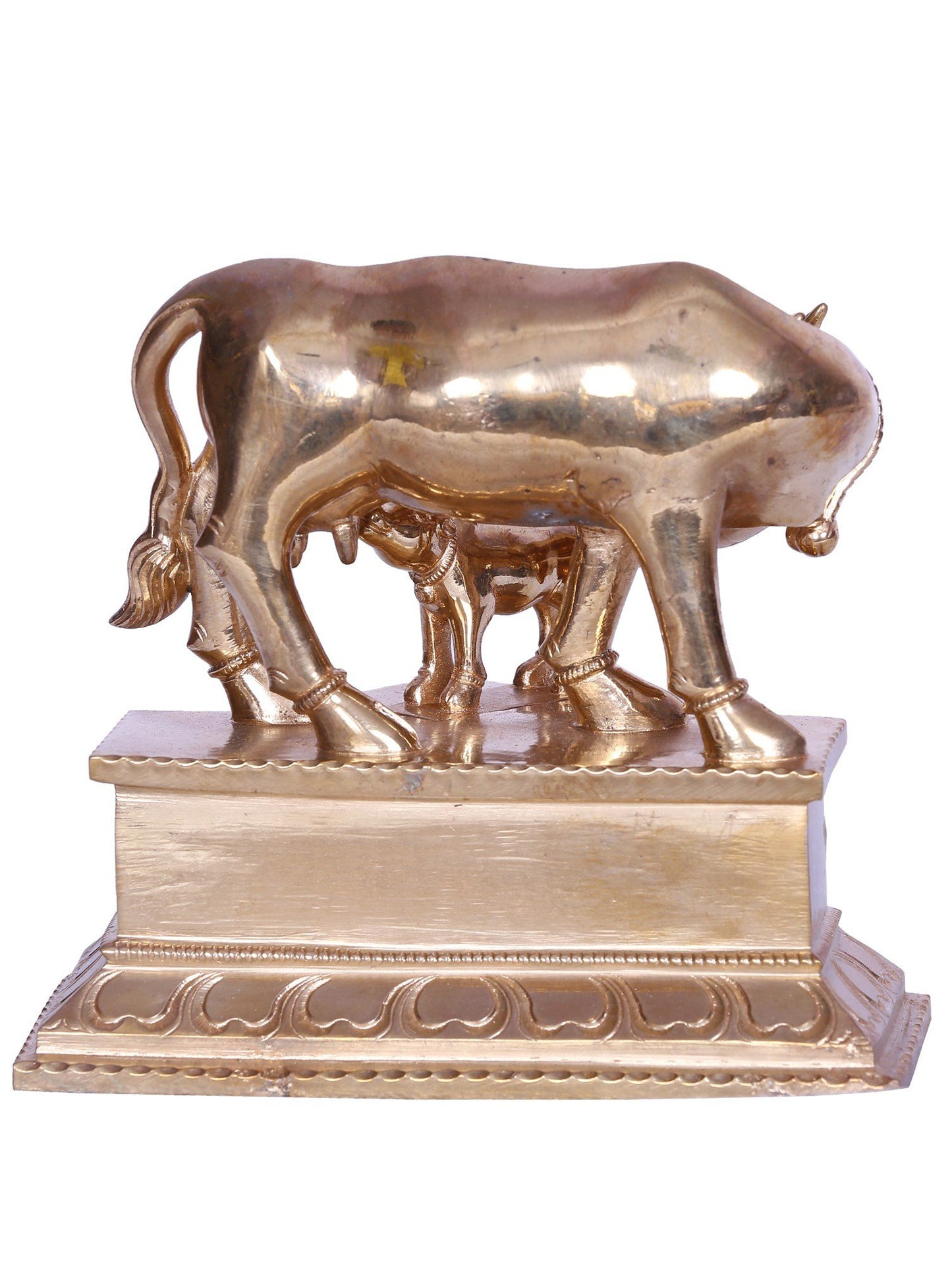 6" The Mother's Love Cow And Calf Bronze Statue | Handmade Bronze Sculpture