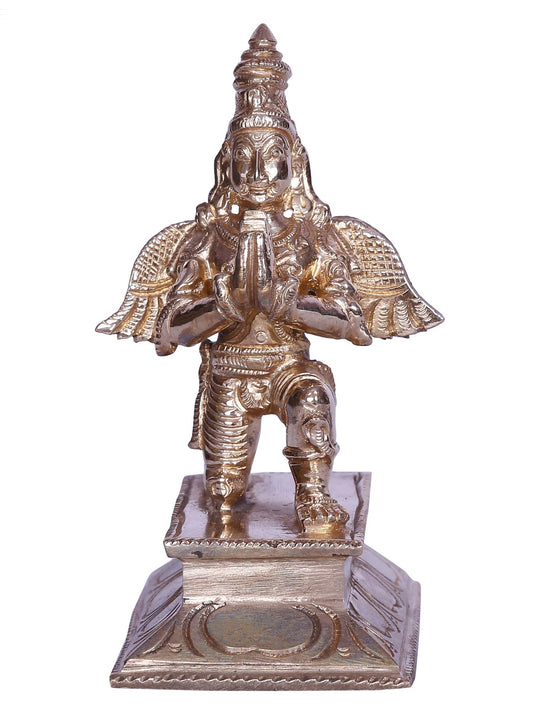 Small Garuda Dev - The Vahan Of Lord Vishnu Lord Bronze Statue | Handmade Bronze Sculpture