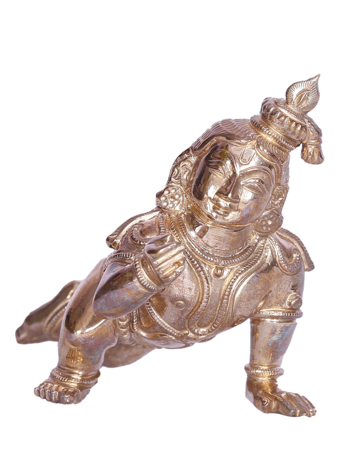 3" Baal Gopal Lord Krishna Bronze Statue | Decorative Bronze Idol | Figurine For Gifting | Bronze Statue For Temple