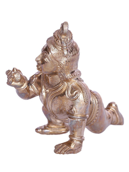 3" Baal Gopal Lord Krishna Bronze Statue | Decorative Bronze Idol | Figurine For Gifting | Bronze Statue For Temple