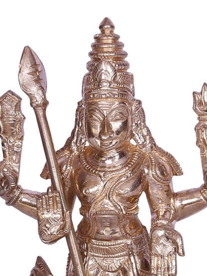 6" Standing Lord Subramaniya (Kartikeya) Bronze Statue | Decorative Bronze Idol | Figurine For Gifting | Bronze Statue For Temple