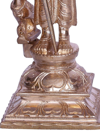 6" Standing Lord Subramaniya (Kartikeya) Bronze Statue | Decorative Bronze Idol | Figurine For Gifting | Bronze Statue For Temple