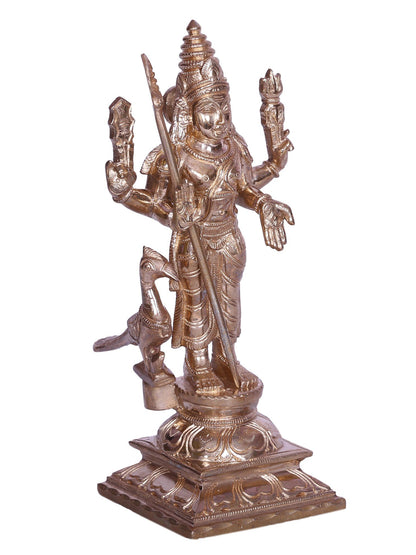 6" Standing Lord Subramaniya (Kartikeya) Bronze Statue | Decorative Bronze Idol | Figurine For Gifting | Bronze Statue For Temple