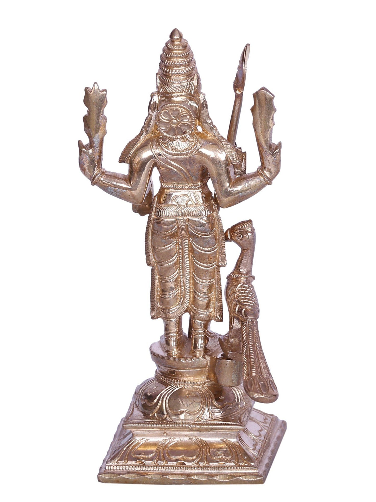 6" Standing Lord Subramaniya (Kartikeya) Bronze Statue | Decorative Bronze Idol | Figurine For Gifting | Bronze Statue For Temple