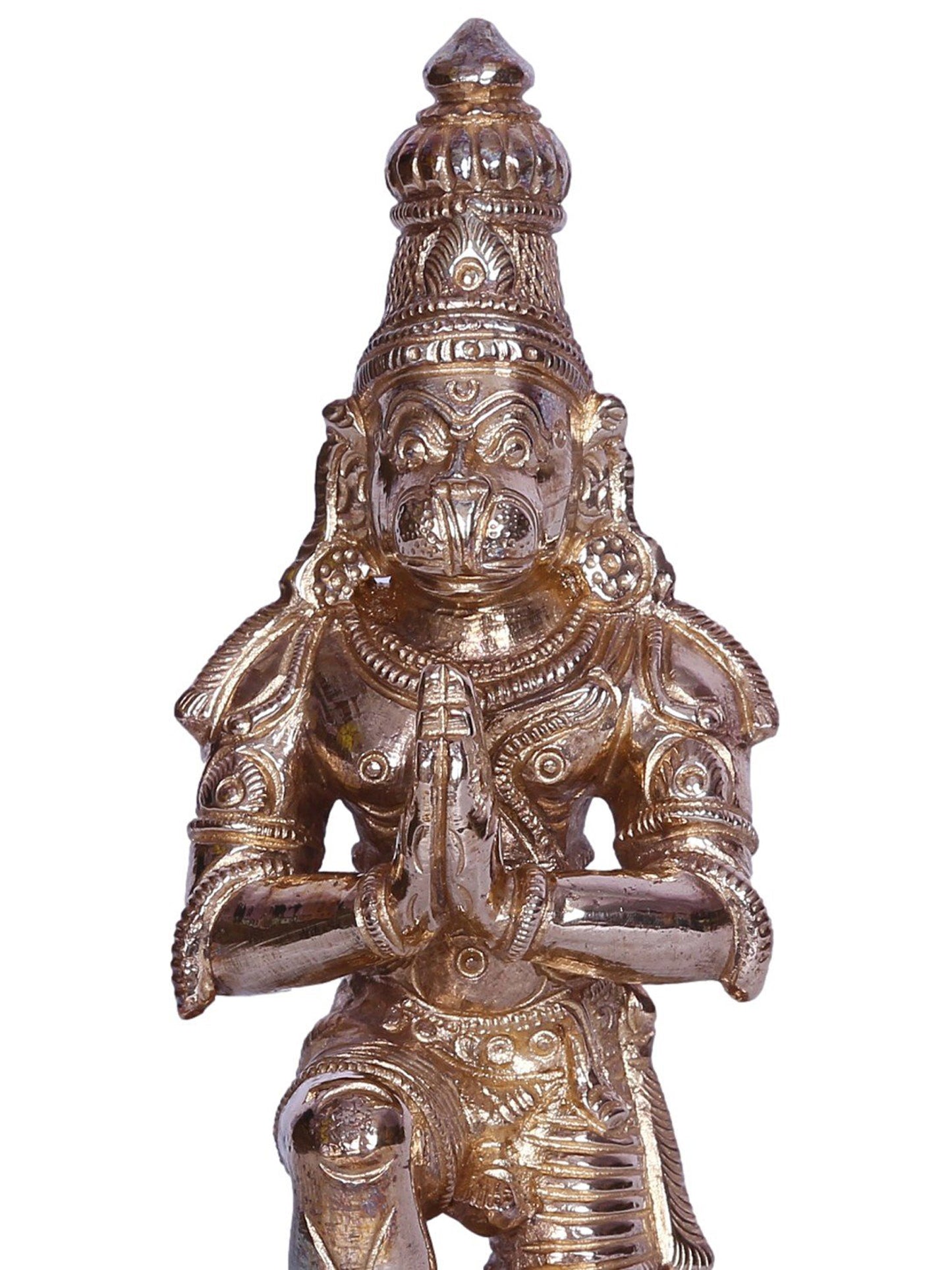 6" Shri Hanuman Bronze Idol Seated on Throne | Bronze Statue For Temple