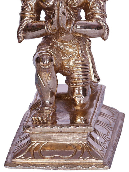 6" Shri Hanuman Bronze Idol Seated on Throne | Bronze Statue For Temple