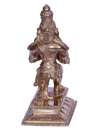 6" Shri Hanuman Bronze Idol Seated on Throne | Bronze Statue For Temple