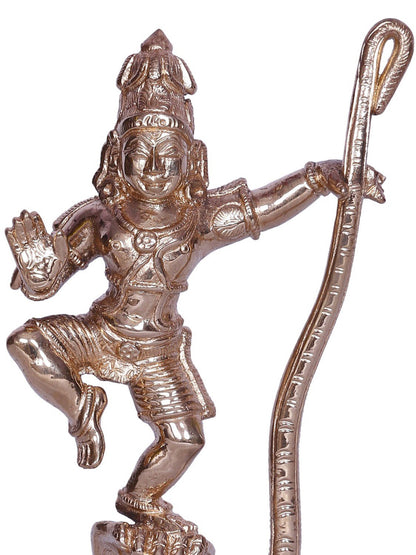 6" Hindu God Kalinga Krishna Standing On Serpent | Decorative Bronze Idol | Figurine For Gifting | Bronze Statue For Temple