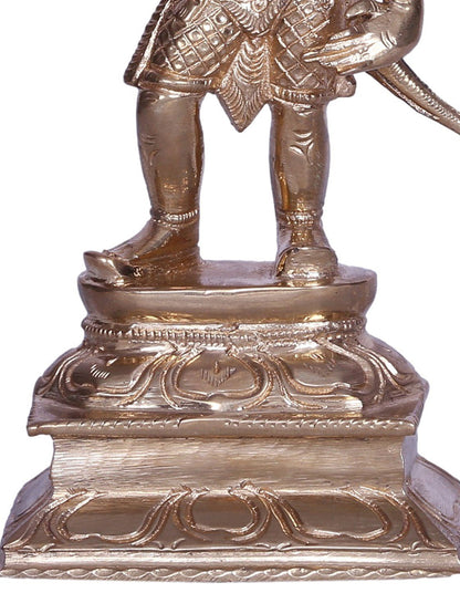 6" Tamil Folk Deity Standing Madurai Veeran Bronze Figurine | Handmade Bronze Statue