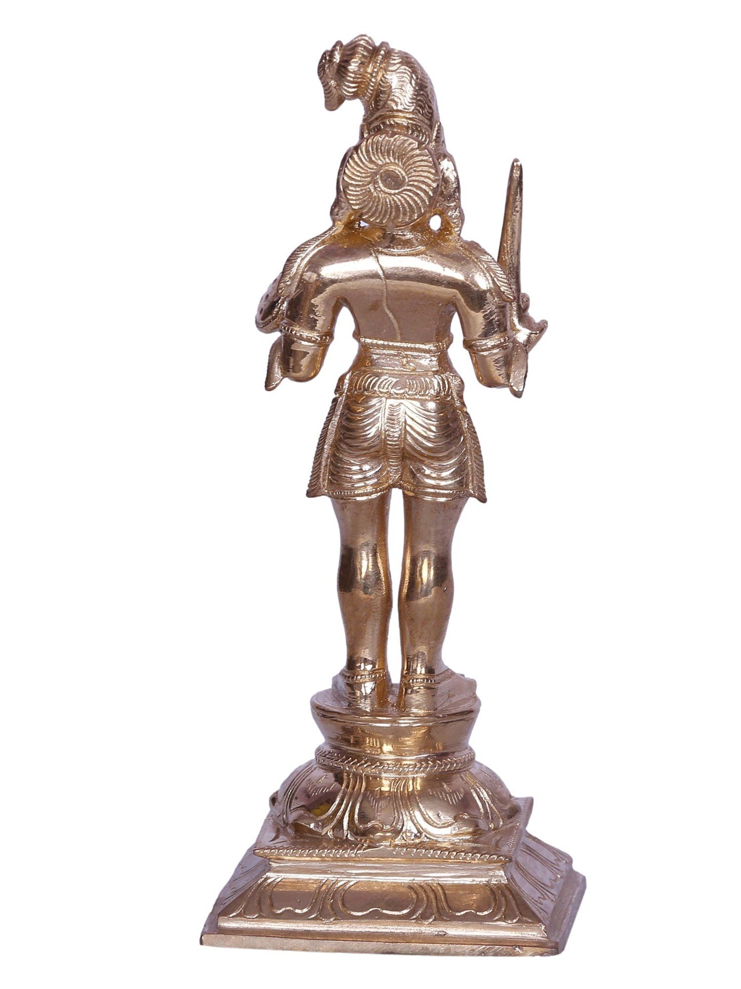 6" Tamil Folk Deity Madurai Veeran Bronze Statue in Samapada-Sthanaka Posture | Bronze Statue