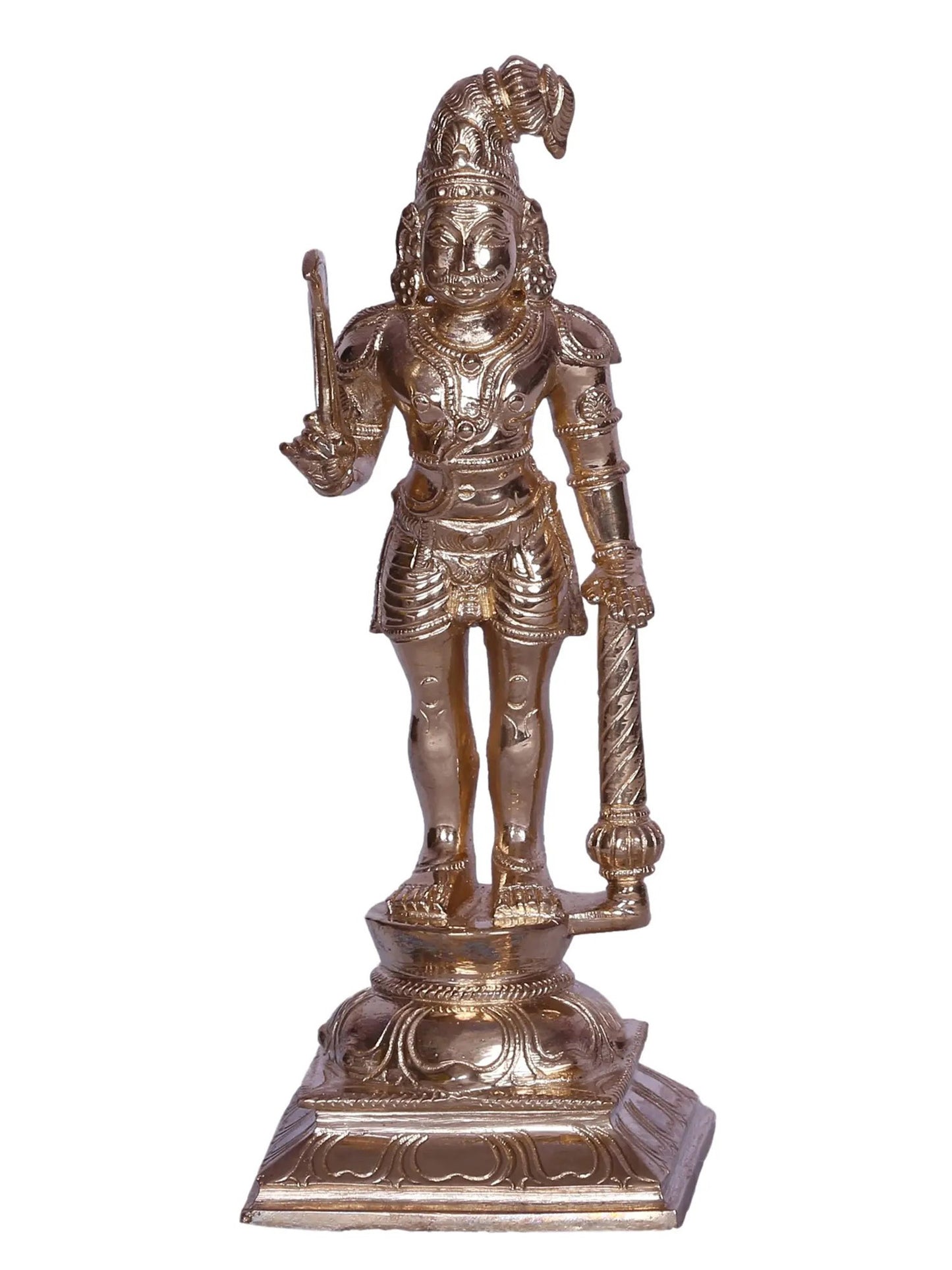 6" Tamil Deity Karuppu Sami Bronze Statue | Handmade Idol Of Karuppu Samy