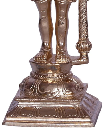 6" Tamil Deity Karuppu Sami Bronze Statue | Handmade Idol Of Karuppu Samy