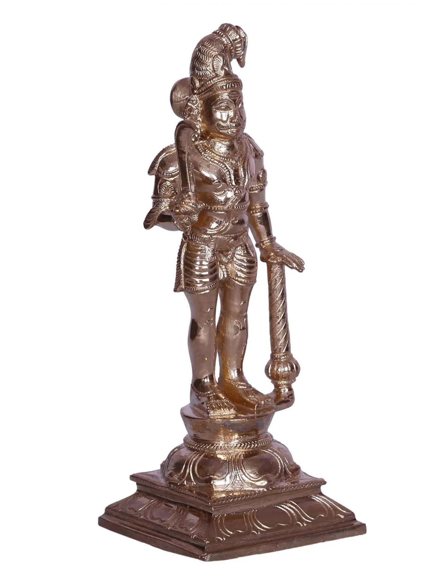 6" Tamil Deity Karuppu Sami Bronze Statue | Handmade Idol Of Karuppu Samy