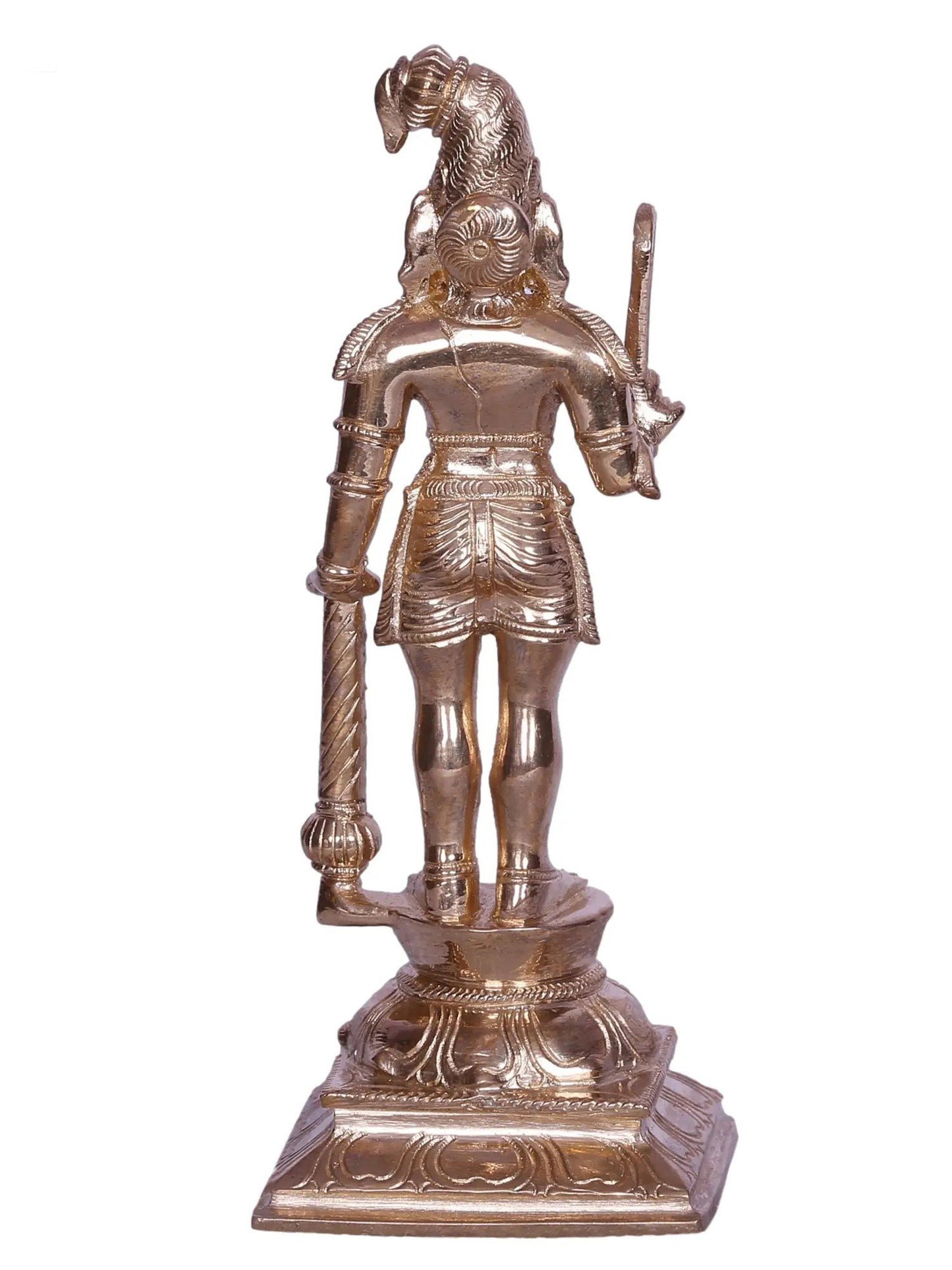 6" Tamil Deity Karuppu Sami Bronze Statue | Handmade Idol Of Karuppu Samy