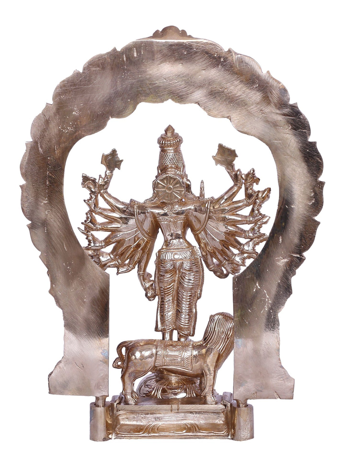 13" Bronze Sculpture Of Hindu Goddess Durga With Multiple Hands | Bronze Statue