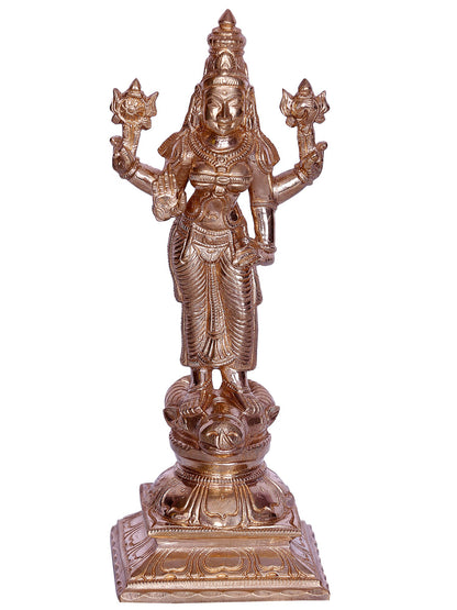 6" Standing Hindu Goddess Durga Sculpture | Decorative Bronze Idol | Figurine For Gifting | Bronze Statue For Temple