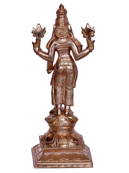 6" Standing Hindu Goddess Durga Sculpture | Decorative Bronze Idol | Figurine For Gifting | Bronze Statue For Temple