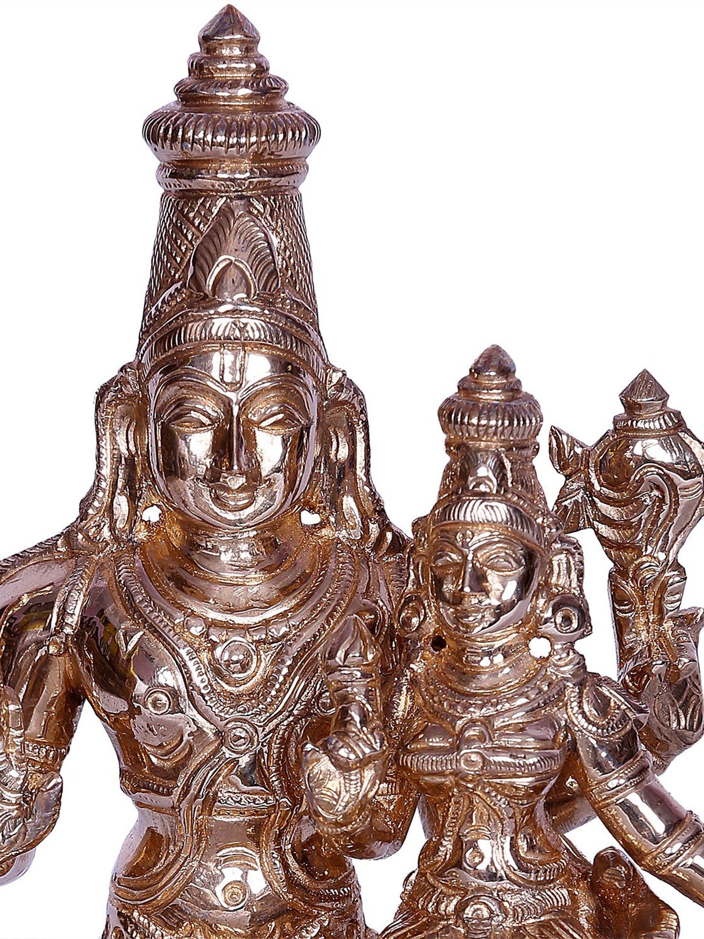 7" Hindu Deities Lakshmi Narayana | Decorative Bronze Idol | Figurine For Gifting | Bronze Statue For Temple