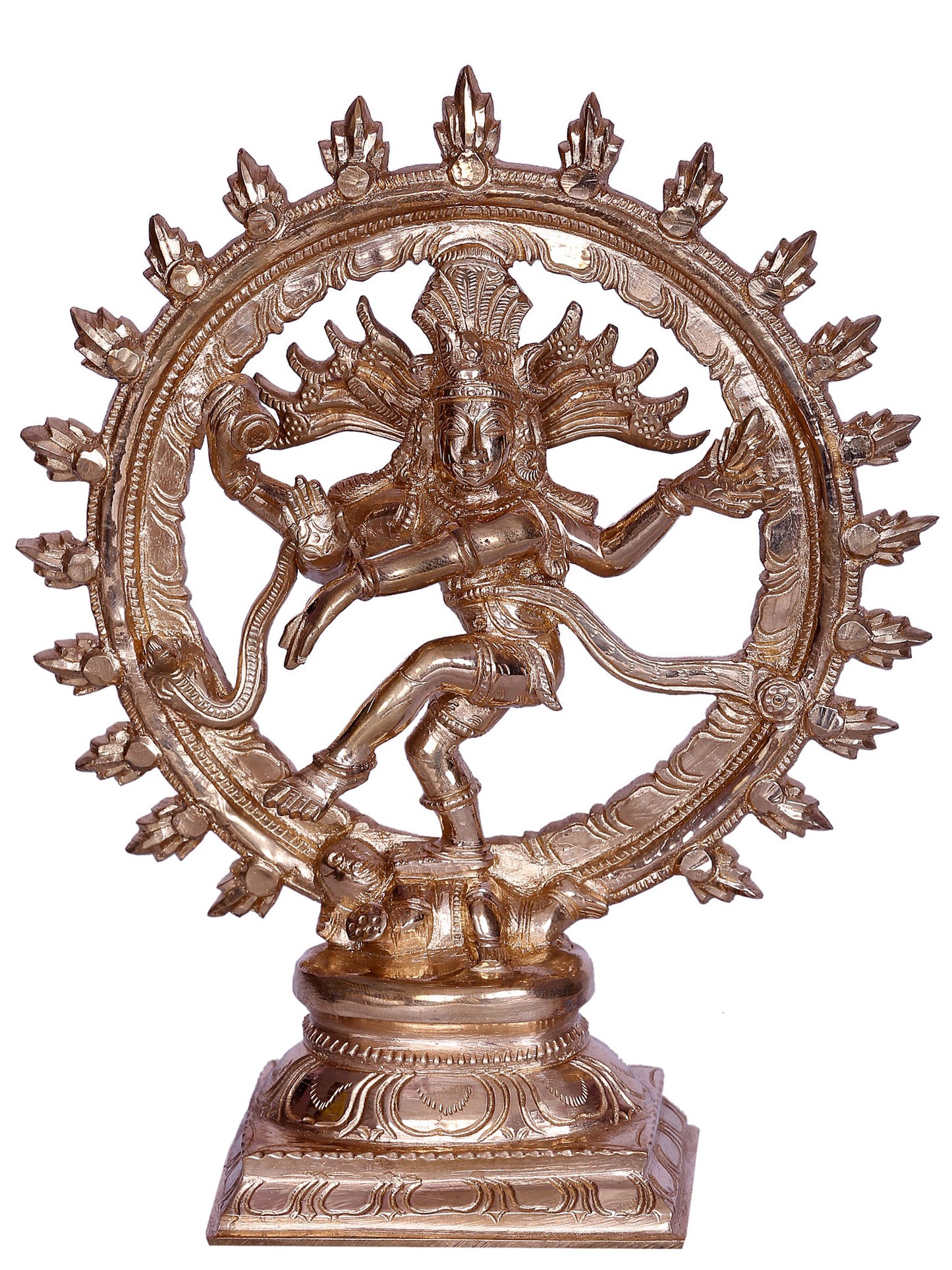 8" Lord Nataraja (A Form Of Shiva) Bronze Sculpture | Decorative Bronze Idol | Figurine For Gifting | Bronze Statue For Temple