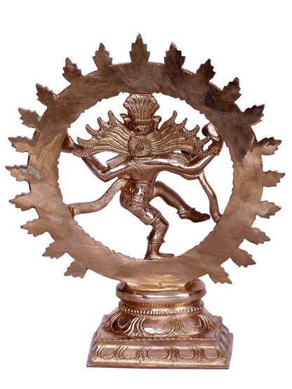 8" Lord Nataraja (A Form Of Shiva) Bronze Sculpture | Decorative Bronze Idol | Figurine For Gifting | Bronze Statue For Temple