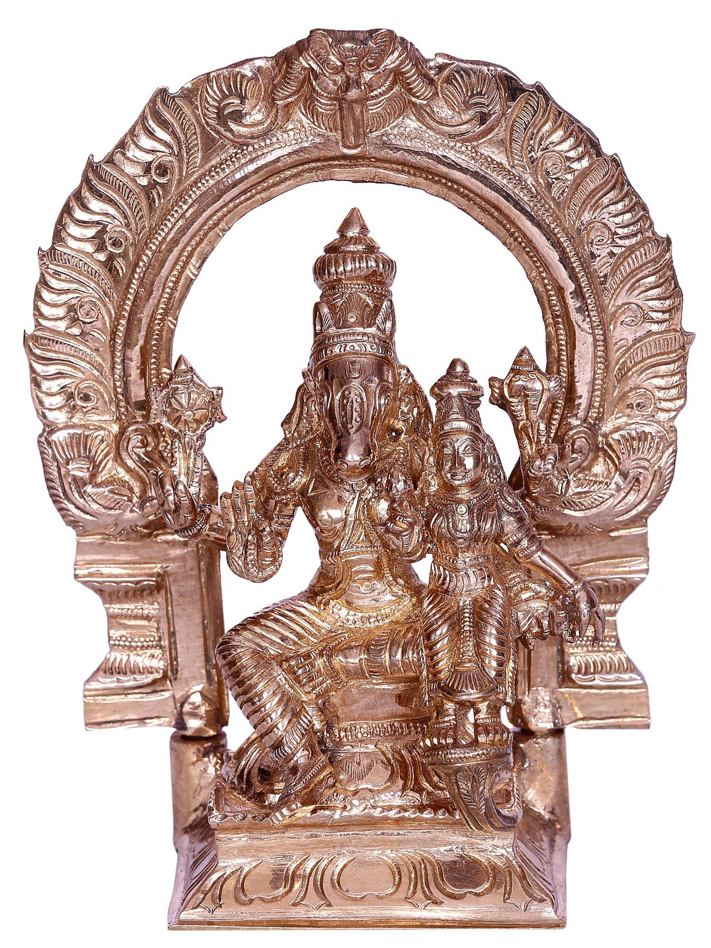 7" Hindu Deities Lakshmi Hayagriva Bronze Statue | Decorative Bronze Idol | Figurine For Gifting | Bronze Statue For Temple