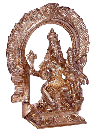 7" Hindu Deities Lakshmi Hayagriva Bronze Statue | Decorative Bronze Idol | Figurine For Gifting | Bronze Statue For Temple