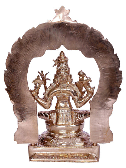 10" Goddess Kamakshi Bronze Sculpture With Arch | Decorative Bronze Idol | Figurine For Gifting