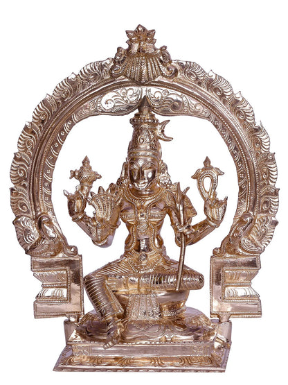 12" Goddess Rajarajeshwari With Kirtimukha Arch | Decorative Bronze Idol