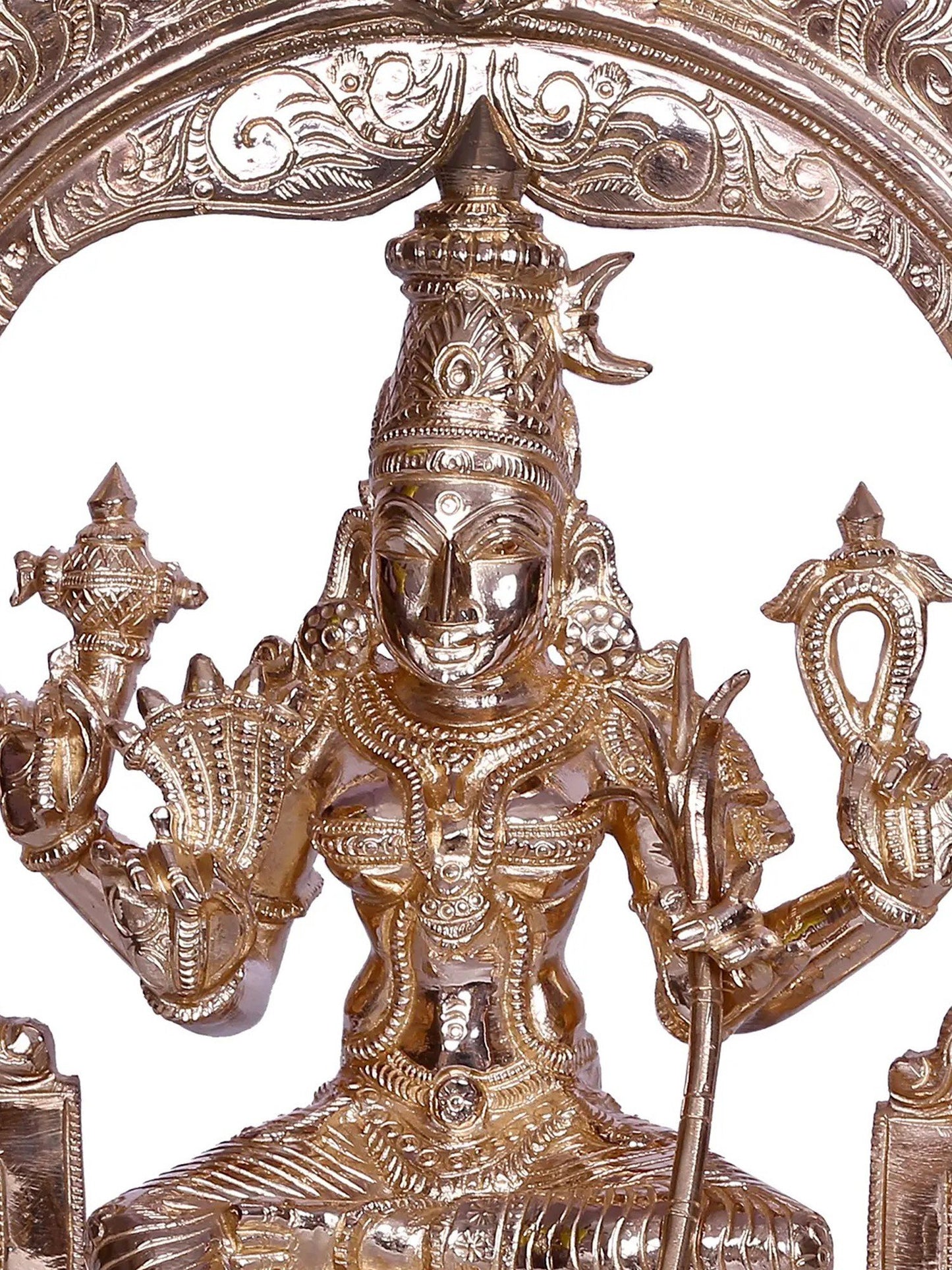 12" Goddess Rajarajeshwari With Kirtimukha Arch | Decorative Bronze Idol